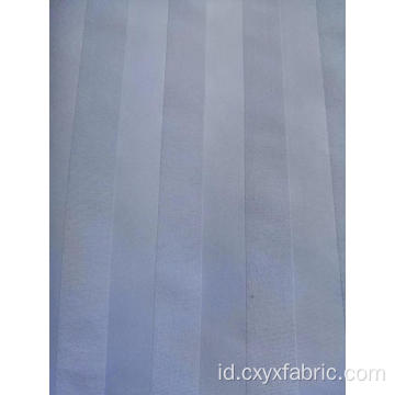 Kain polyester white check dan strip emboss